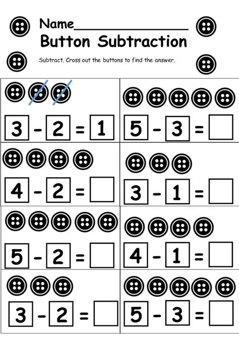 simple subtraction worksheet for kindergarten